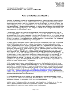Policy on Satellite Animal Facilities