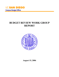 BUDGET REVIEW WORK GROUP REPORT August 15, 2006