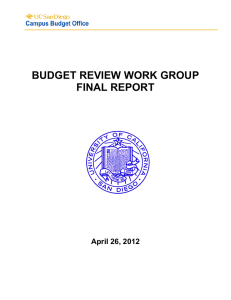 BUDGET REVIEW WORK GROUP FINAL REPORT  April 26, 2012