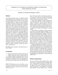Guidelines for the Design and Statistical Analysis of Experiments Abstract