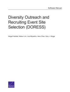 Diversity Outreach and Recruiting Event Site Selection (DORESS) Software Manual