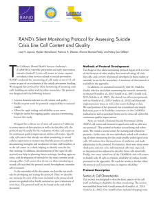 T RAND’s Silent Monitoring Protocol for Assessing Suicide