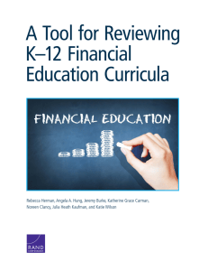 A Tool for Reviewing K–12 Financial Education Curricula