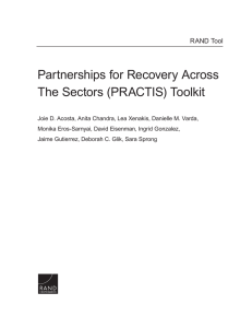Partnerships for Recovery Across The Sectors (PRACTIS) Toolkit RAND Tool