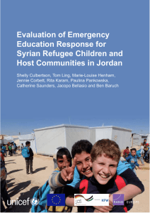 Evaluation of Emergency Education Response for Syrian Refugee Children and