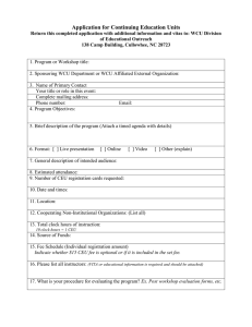 Application for Continuing Education Units