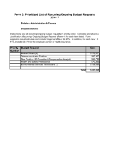 Form 3: Prioritized List of Recurring/Ongoing Budget Requests 2016-17