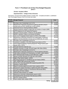 Priority Budget Request Cost Number