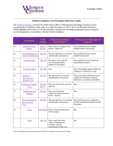 Uniform Guidance Cost Principles Reference Guide