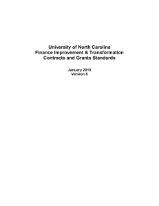 University of North Carolina Finance Improvement &amp; Transformation Contracts and Grants Standards