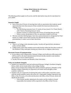College-Wide Policies for All Courses 2015-2016