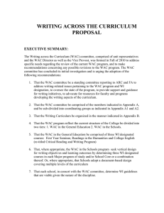 WRITING ACROSS THE CURRICULUM PROPOSAL EXECUTIVE SUMMARY