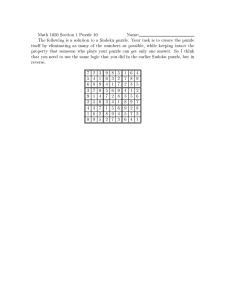 Math 1050 Section 1 Puzzle 10 Name: