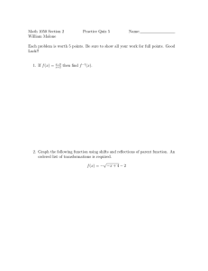 Math 1050 Section 2 Practice Quiz 5 Name: William Malone