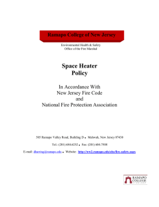 Space Heater Policy . Ramapo College of New Jersey
