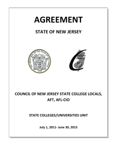 AGREEMENT STATE OF NEW JERSEY COUNCIL OF NEW JERSEY STATE COLLEGE LOCALS,