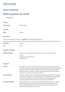 NLRP3 peptide ab139102 Product datasheet 1 References Overview