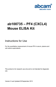 ab100735 – PF4 (CXCL4) Mouse ELISA Kit Instructions for Use