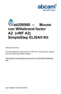 ab208980  –     Mouse von Willebrand factor