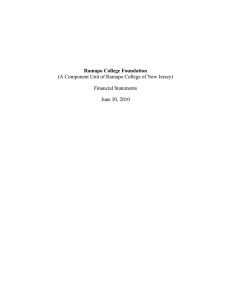 Ramapo College Foundation Financial Statements June 30, 2010