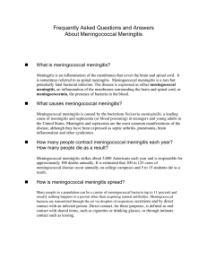 Frequently Asked Questions and Answers About Meningococcal Meningitis  