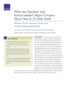 What Are Teachers’ and School Leaders’ Major Concerns