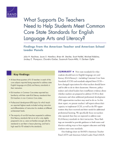 What Supports Do Teachers Need to Help Students Meet Common