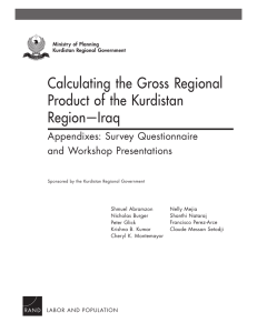 Calculating the Gross Regional Product of the Kurdistan Region—Iraq