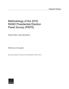 Methodology of the 2016 RAND Presidential Election Panel Survey (PEPS) Research Report