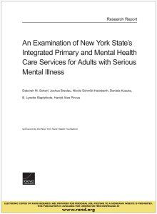 An Examination of New York State’s Integrated Primary and Mental Health