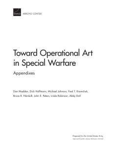 Toward Operational Art in Special Warfare Appendixes