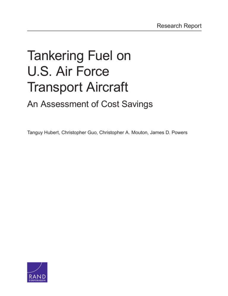 Tankering Fuel on U.S. Air Force Transport Aircraft An Assessment of