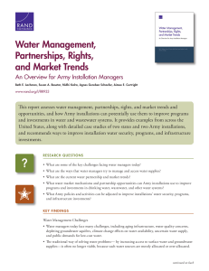 Water Management, Partnerships, Rights, and Market Trends An Overview for Army Installation Managers