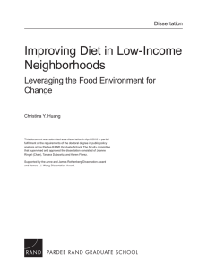 Improving Diet in Low-Income Neighborhoods Leveraging the Food Environment for Change