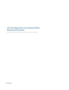 UC San Diego Core Competency Model Behavioral Indicators  Rev. 08/21/2014