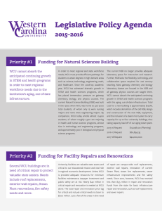 Legislative Policy Agenda 2015–2016 Priority #1 Funding for Natural Sciences Building