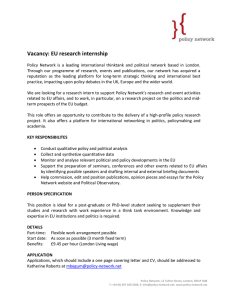 Vacancy:  EU research internship