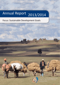 Annual Report 2013/2014 Focus: Sustainable Development Goals 1