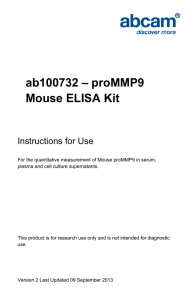 ab100732 – proMMP9 Mouse ELISA Kit Instructions for Use