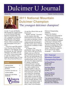 Dulcimer U Journal 2011 National Mountain Dulcimer Champion The youngest dulcimer champion!