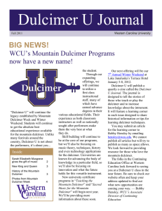 Dulcimer U Journal BIG NEWS! WCU’s Mountain Dulcimer Programs