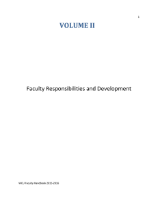 VOLUME II Faculty Responsibilities and Development 1