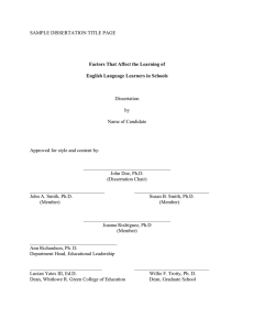 SAMPLE DISSERTATION TITLE PAGE Dissertation  by