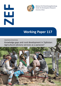 ZEF Working Paper 117 Knowledge gaps and rural development in Tajikistan: