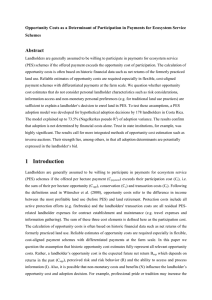 Abstract Opportunity Costs as a Determinant of Participation in Payments for... Schemes