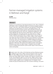 Farmer-managed irrigation systems in Baltistan and Kargil Abstract