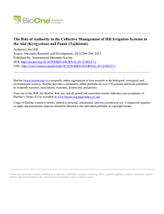 The Role of Authority in the Collective Management of Hill... the Alai (Kyrgyzstan) and Pamir (Tajikistan)