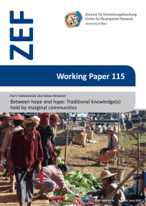 ZEF Working Paper 115 Between hope and hype: Traditional knowledge(s)