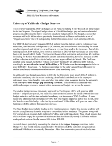 University of California - Budget Overview