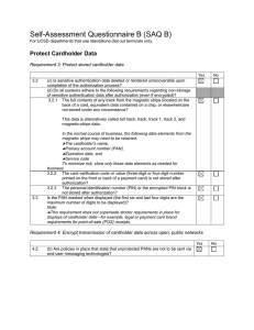Self-Assessment Questionnaire B (SAQ B)  Protect Cardholder Data Yes